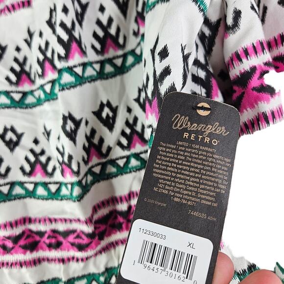 NEW Wrangler Retro XL Off The Shoulder Top Western Rodeo Cowgirl Boho Ranch - Picture 2 of 5